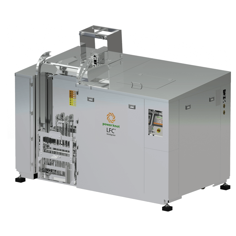 LFC 1000 biodigester Digests 350–3000 kg (770–6600 lb) of food waste per day.